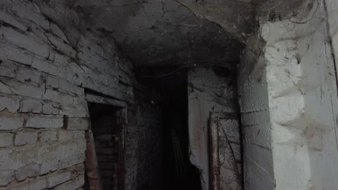 Flashlight in Scary underground, basement. Stock Footage 159526911
