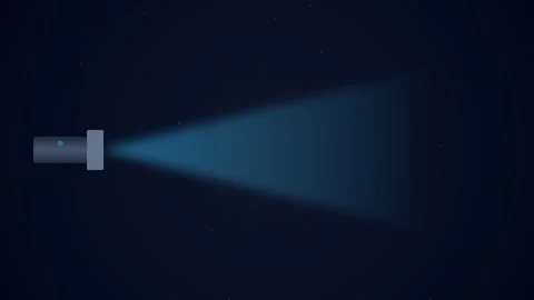 Flashlight shining a bright blue beam of light across Stock Footage 345373710