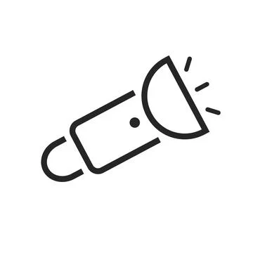 Flashlight Simple line icon Stock Illustration