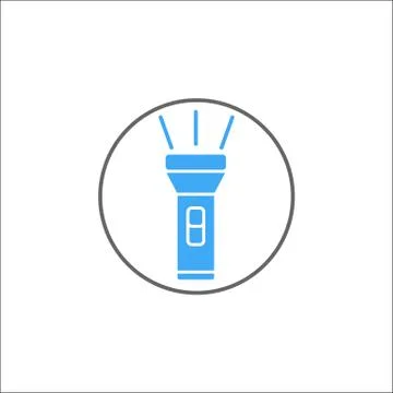 Flashlight solid icon, mobile sign, vector graphic Stock Illustration