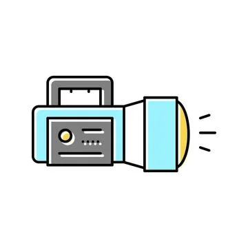 Flashlight tool color icon vector illustration sign Stock Illustration