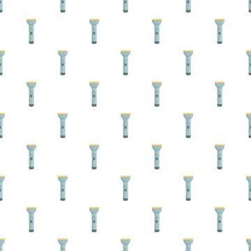 Flashlight tool repeating in a seamless pattern design on a white background Ilustração Stock