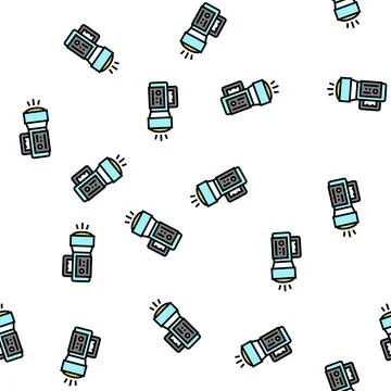 Flashlight tool vector seamless pattern sign イラスト素材