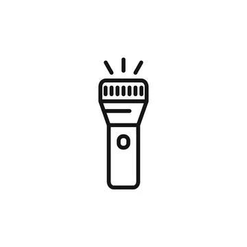 Flashlight torch icon logo sign vector outline Stock Illustration