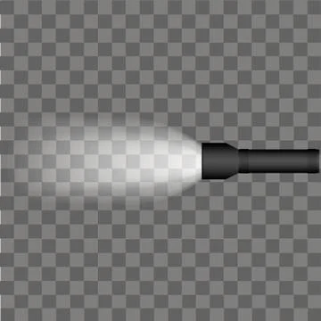 Flashlight on transparent background. Vector. Stock Illustration