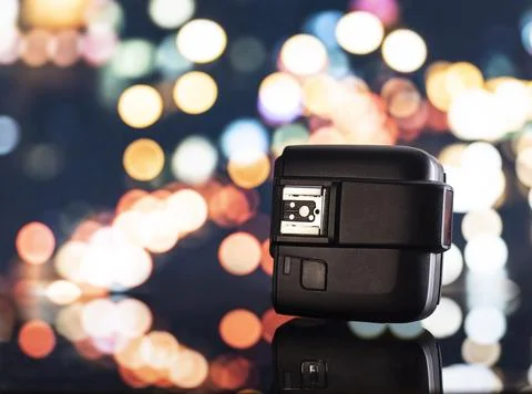 Flashlight trigger with LCD screen, multiple buttons and hot shoe moun Stock Photos