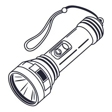 Flashlight Vector Illustration Flat Camping Tool Stock Illustration