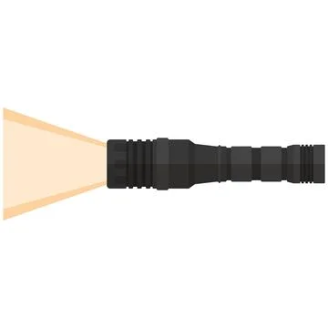 Flashlight vector, torch light icon isolated on white Stock Illustration