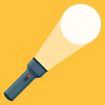 Flashlight, vintage style flashlight icon, pocket torch. Vector illustration Stockillustratie