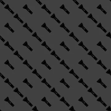 Flashlight web icon. flat design. Seamless gray pattern. Stock Illustration