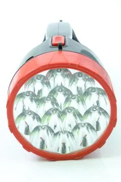 Flashlight on white background Stock Photos