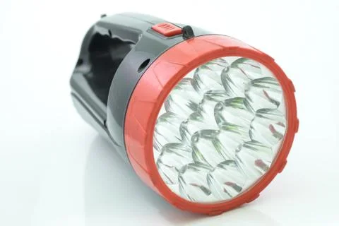 Flashlight on white background Fotos de archivo