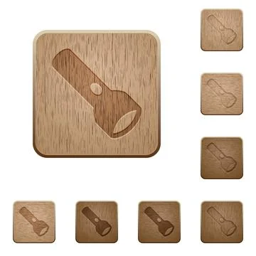Flashlight wooden buttons Stock Illustration
