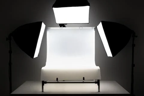 Flashlights and shooting table Stock Photos