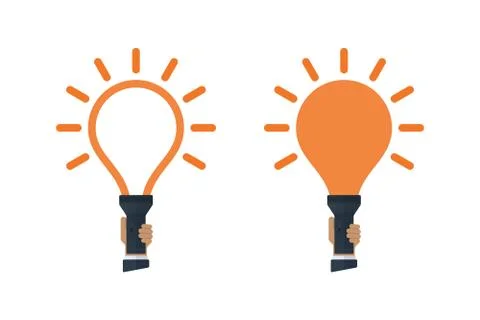 Flashlights with bulb shaped light Illustrazione stock