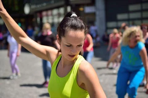 Flashmob on the street Stock Photos