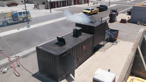 Flashover Fire Training Exercise in Ventura County Stockbeeldmateriaal 336742203