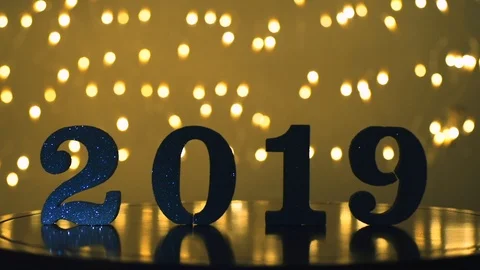 Flashy Light Effect on 2019 with Bokeh Background 動画素材 98535839