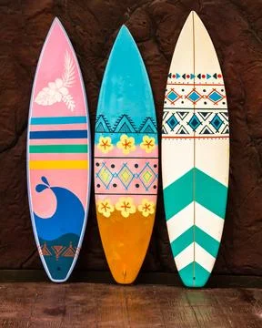Flashy pattern surfboard. Stock Photos