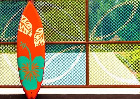 Flashy pattern surfboard. Stock Photos