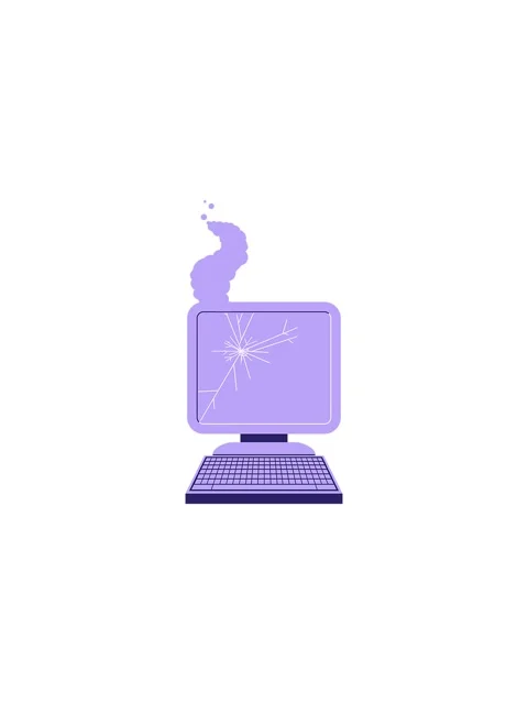 Flashy sales animation of broken computer graphic vector illustration Stock Footage 324388904