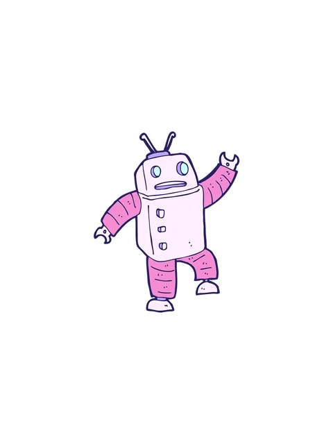Flashy sales animation of a cartoon android doodle Stock Footage 324374825
