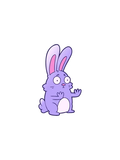 Flashy sales animation of cartoon scared rabbit Stock Footage 324420576