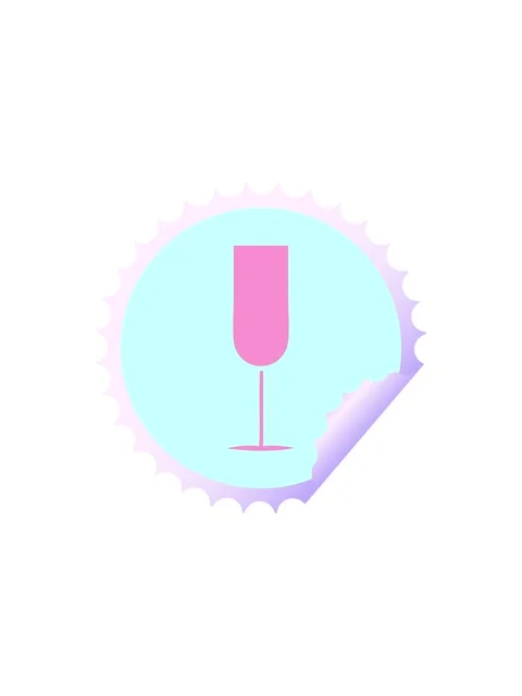 Flashy sales animation of circular peeling sticker cartoon of a champagne flu Stock Footage 324317380