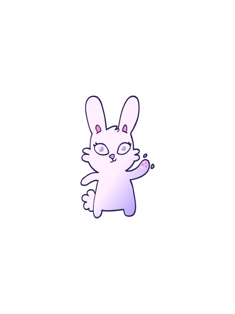 Flashy sales animation of cute vector gradient illustration cartoon rabbit .. Stock Footage 324218615