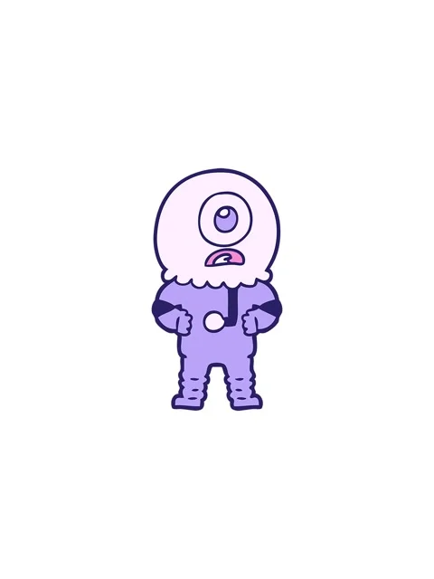 Flashy sales animation of cyclops alien spaceman cartoon Stock Footage 324178940