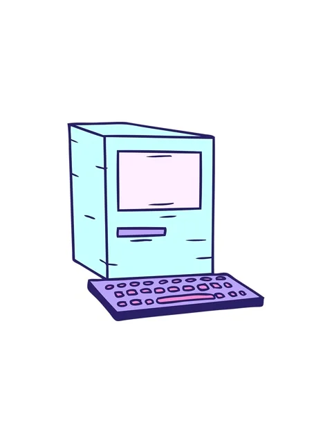 Flashy sales animation of hand drawn cartoon doodle of a computer and keyboar Stock Footage 324195365