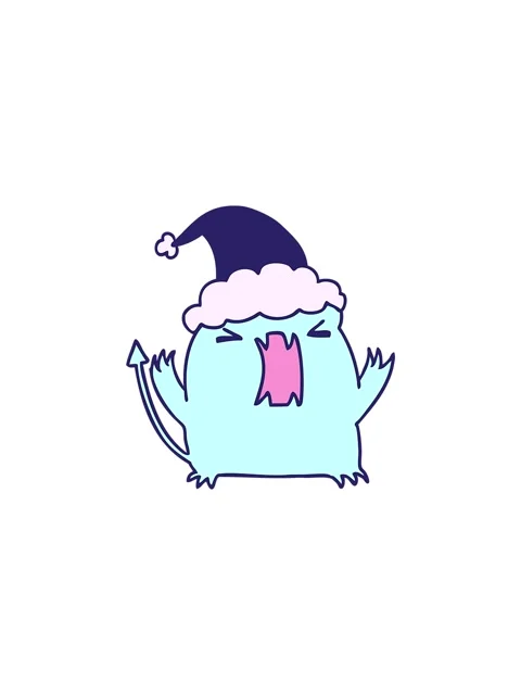 Flashy sales animation of hand drawn christmas cartoon of kawaii devil Stock Footage 324373309