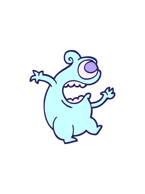Flashy sales animation of hand drawn doodle style cartoon green alien Stock Footage 324404916