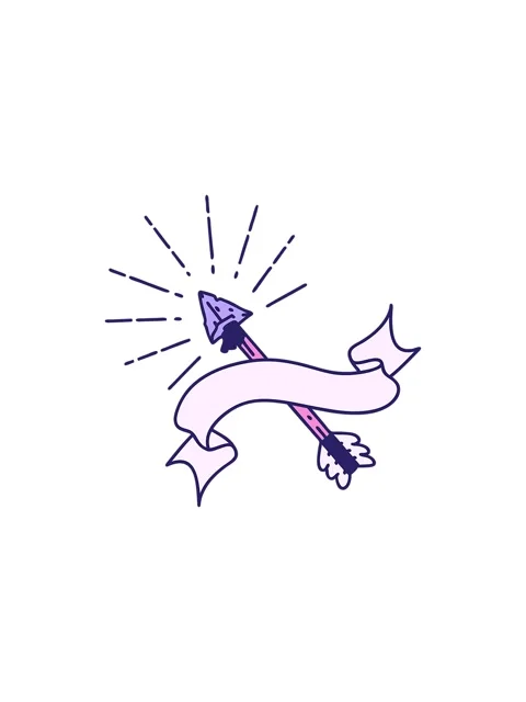 Flashy sales animation of scroll banner with tattoo style old flint tip arrow 스톡 동영상 324242382