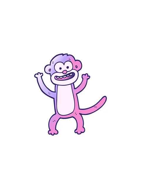 Flashy sales animation of vector gradient illustration cartoon monkey Stock Footage 324258982
