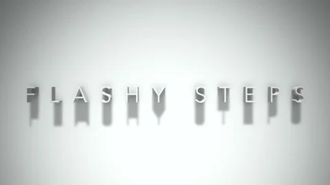 Flashy steps 3D title animation white text on a white background Stock Footage 299646485