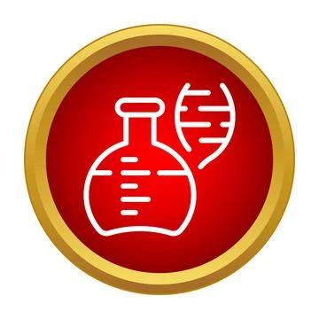 Flask and dna helix representing genetic engineering concept Illustrazione stock