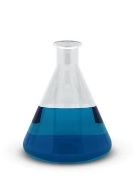 Flask with blue liquid inside Illustrazione stock