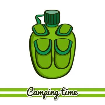 Flask Camping Equipment Stock Illustration