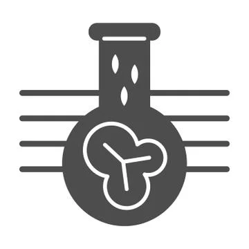 Flask with a chemical element solid icon, science concept, laboratory equipment Stockillustratie