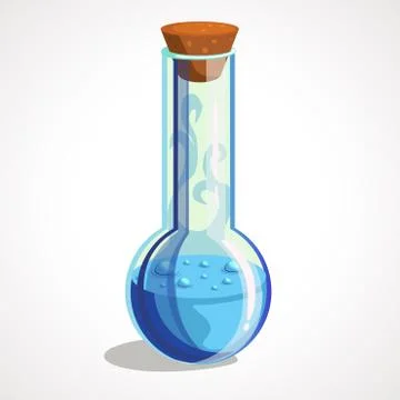 The flask for chemical experiments. Cartoon vector illustration Stock Illustration