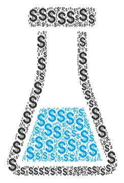 Flask Composition of Dollar Illustrazione stock