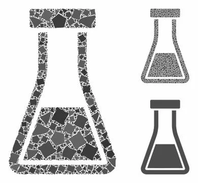 Flask Composition Icon of Bumpy Items Stock Illustration