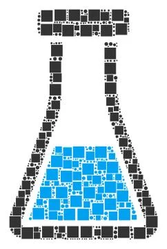 Flask Composition of Squares and Circles イラスト素材