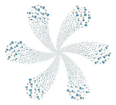 Flask Curl Flower Shape Stock Illustration