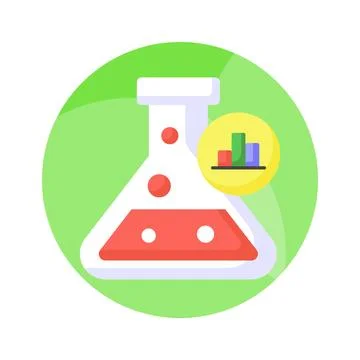Flask with data chart denoting market data research vector design イラスト素材