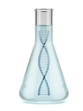Flask with DNA molecule 库存插图