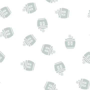 Flask drink glyph vector seamless pattern Stock Illustration