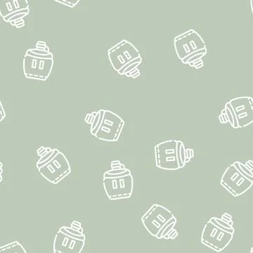 Flask drink line vector seamless pattern 스톡 일러스트