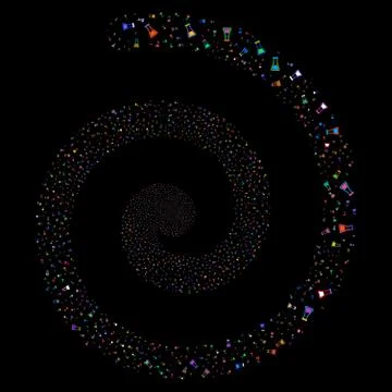 Flask Fireworks Spiral 스톡 일러스트
